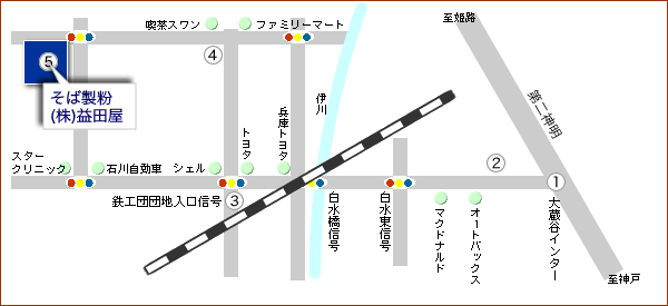 益田屋明石工場地図